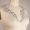1 Pair Metallic Silver Lace Applique with Sequin and Pearl Detailing for Gowns